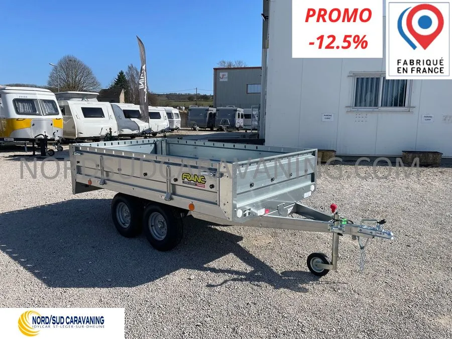 REMORQUE 2.50M FOND TOLE DOUBLE ESSIEU